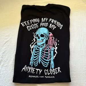 Assholes Live Forever black and skulls T-shirt